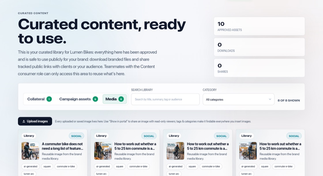 Screenshot of the Advanced: your brand kit on every image screen